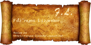 Fényes Lizander névjegykártya